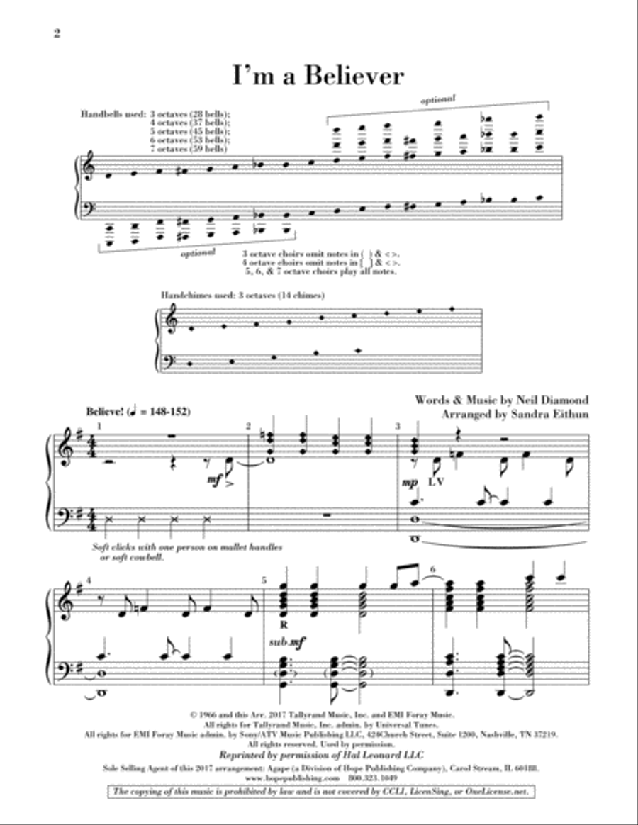 I'm a Believer I'm a Believer 3-Octaves scores gallery preview page 2