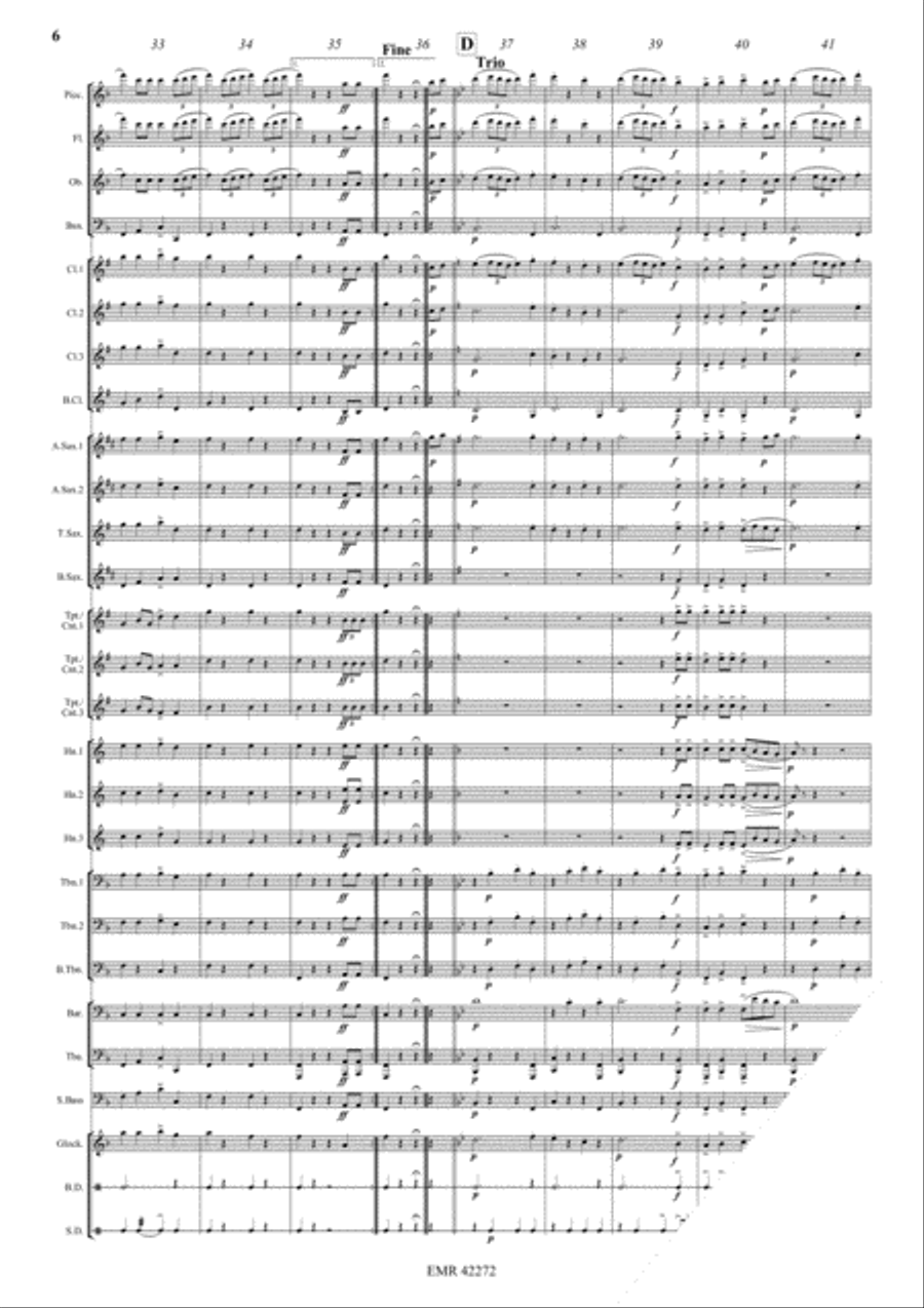 Yorckscher March Concert Band scores gallery preview page 6