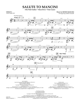 Salute to Mancini - Violin 3 (Viola Treble Clef)