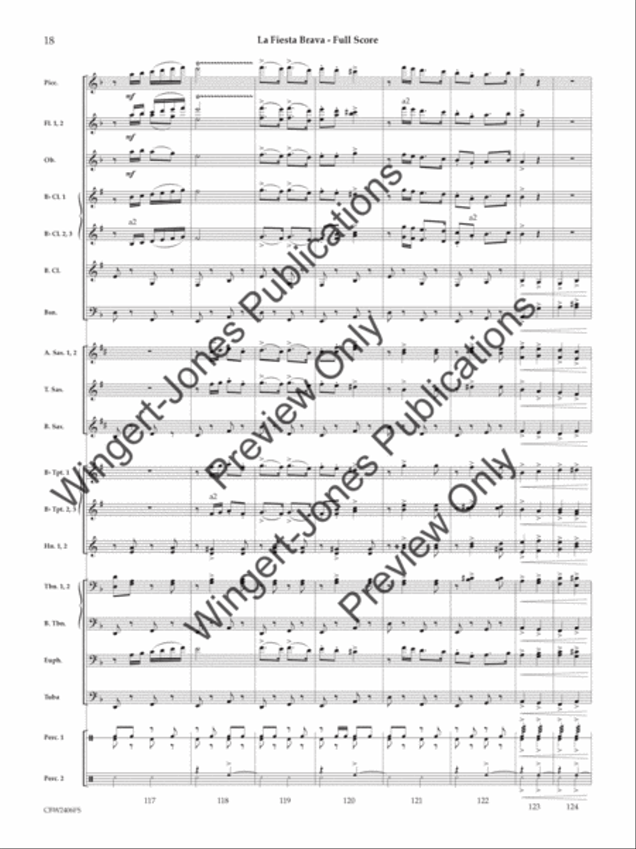 La Fiesta Brava La Fiesta Brava Concert Band scores gallery preview page 19