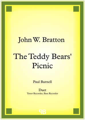Book cover for The Teddy Bears’ Picnic, arranged for duet: Tenor and Bass Recorder