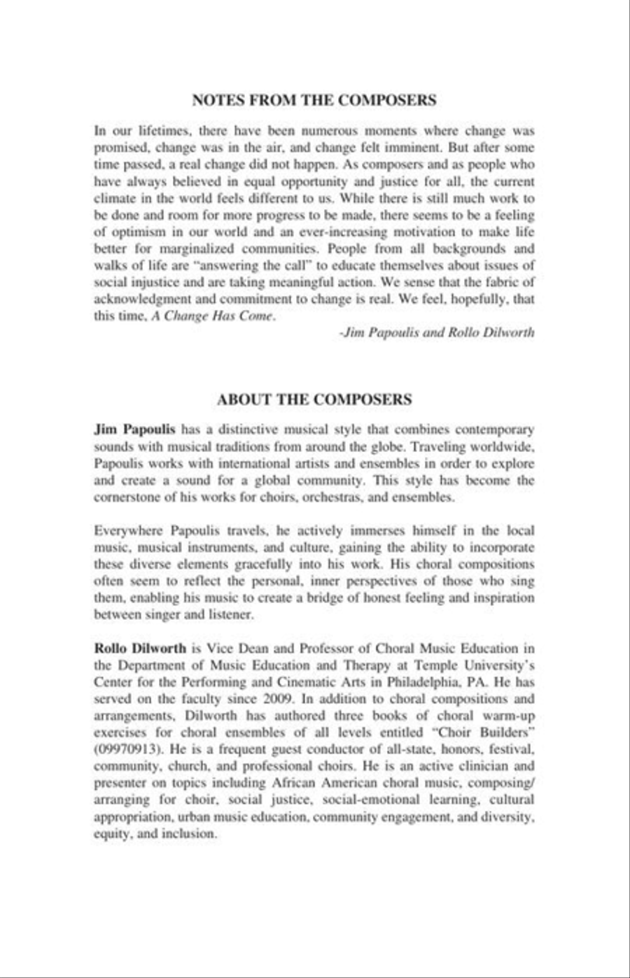 A Change Has Come A Change Has Come 4-Part scores gallery preview page 3
