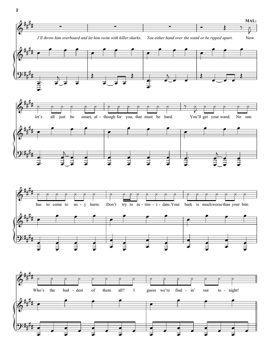 It's Goin' Down (from Disney's Descendants 2) Piano, Vocal, Guitar scores gallery preview page 2