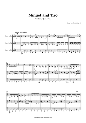 Minuet by Boccherini for French Horn Trio
