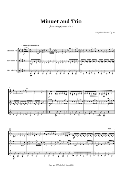 Minuet by Boccherini for French Horn Trio image number null