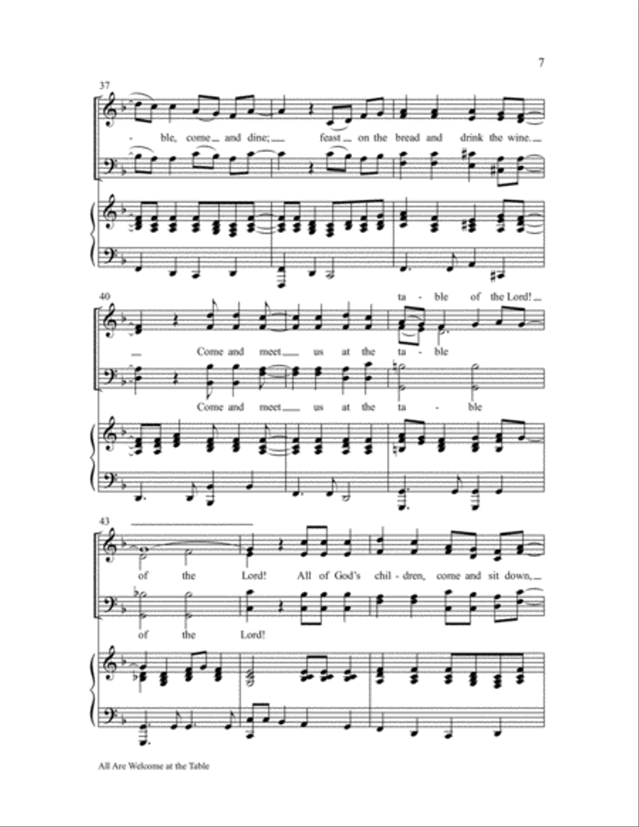 All Are Welcome at the Table 4-Part scores gallery preview page 7