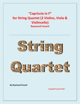 Book cover for Capriccio in F - For String Quartet (2 Violins; Viola; Violoncello)