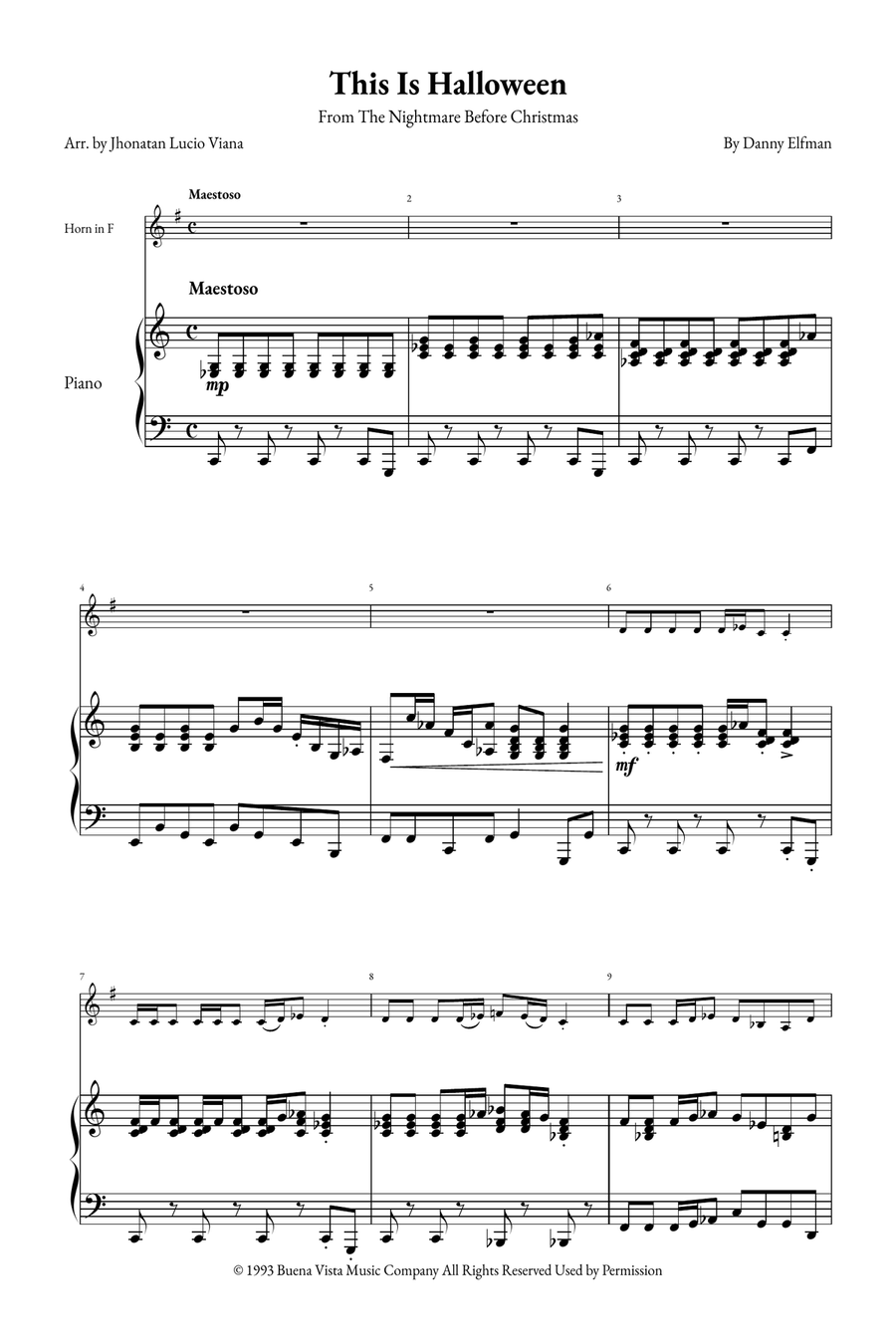 This Is Halloween Piano scores gallery preview page 1
