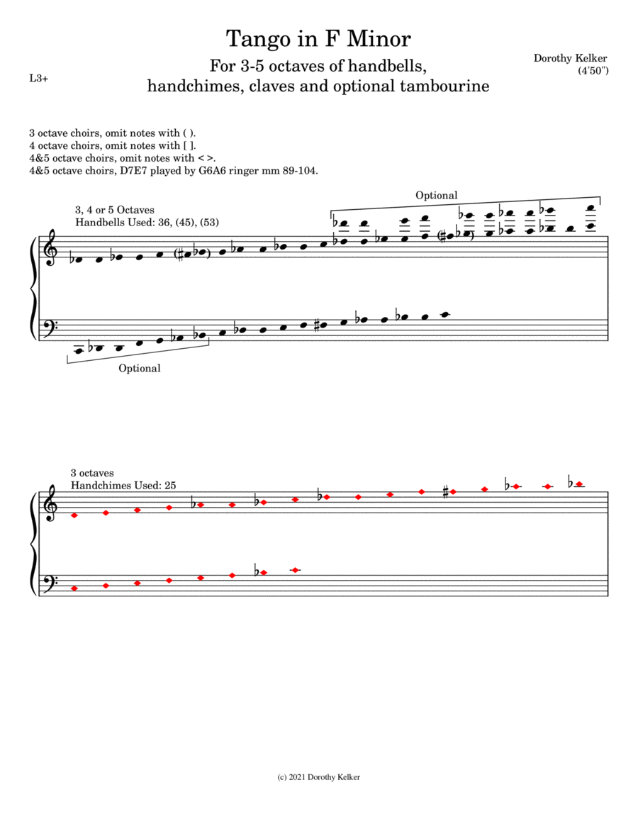 Tango in F Minor Tango in F Minor Handbell Choir scores gallery preview page 1