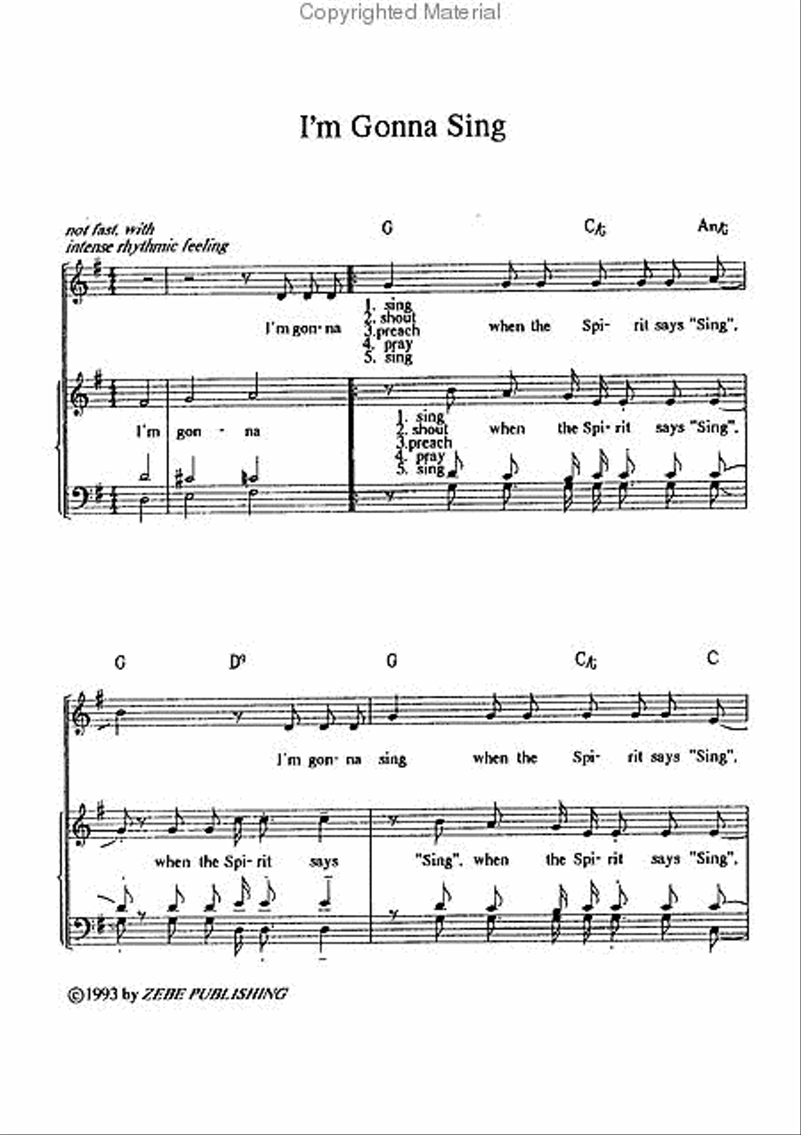 I'm Gonna Sing I'm Gonna Sing 4-Part scores gallery preview page 2