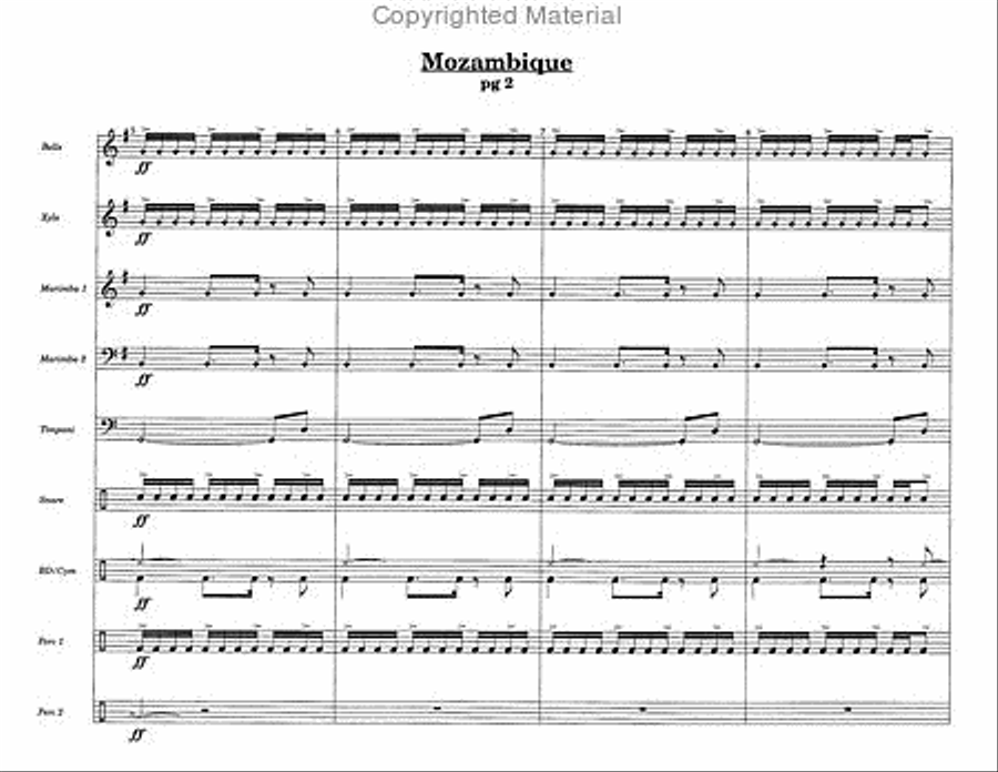 Mozambique Percussion Ensemble scores gallery preview page 3