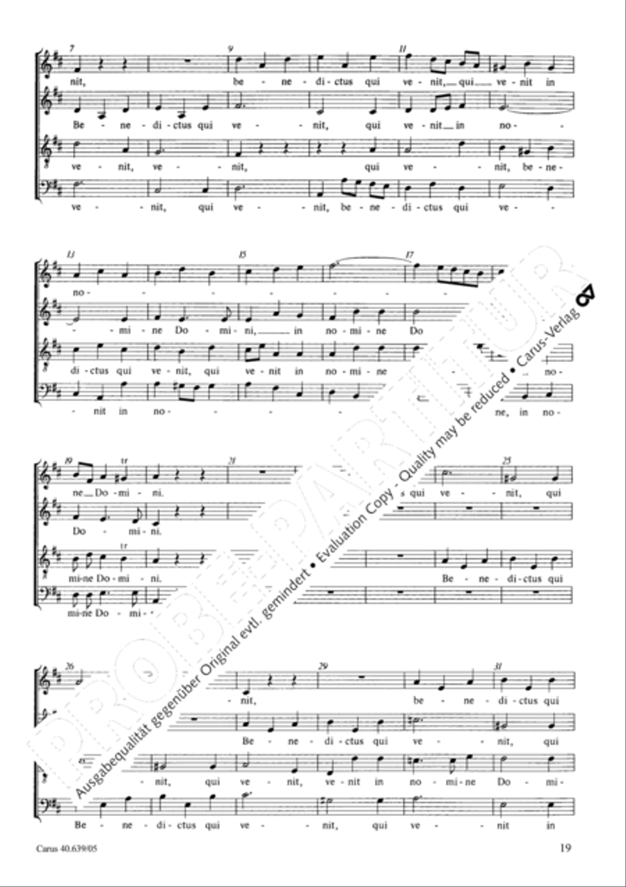 Mass in D Major (Missa in D) 4-Part scores gallery preview page 20