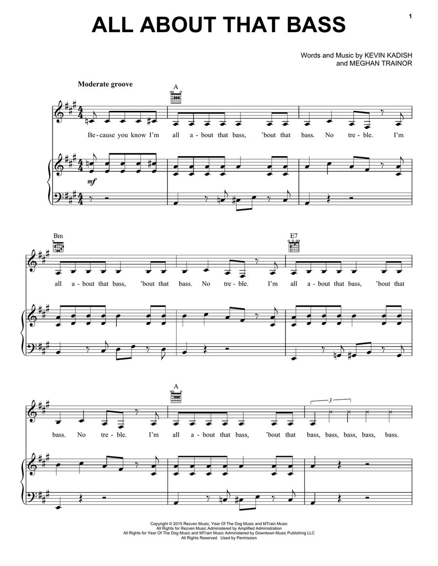 All About That Bass Acoustic Guitar scores gallery preview page 1
