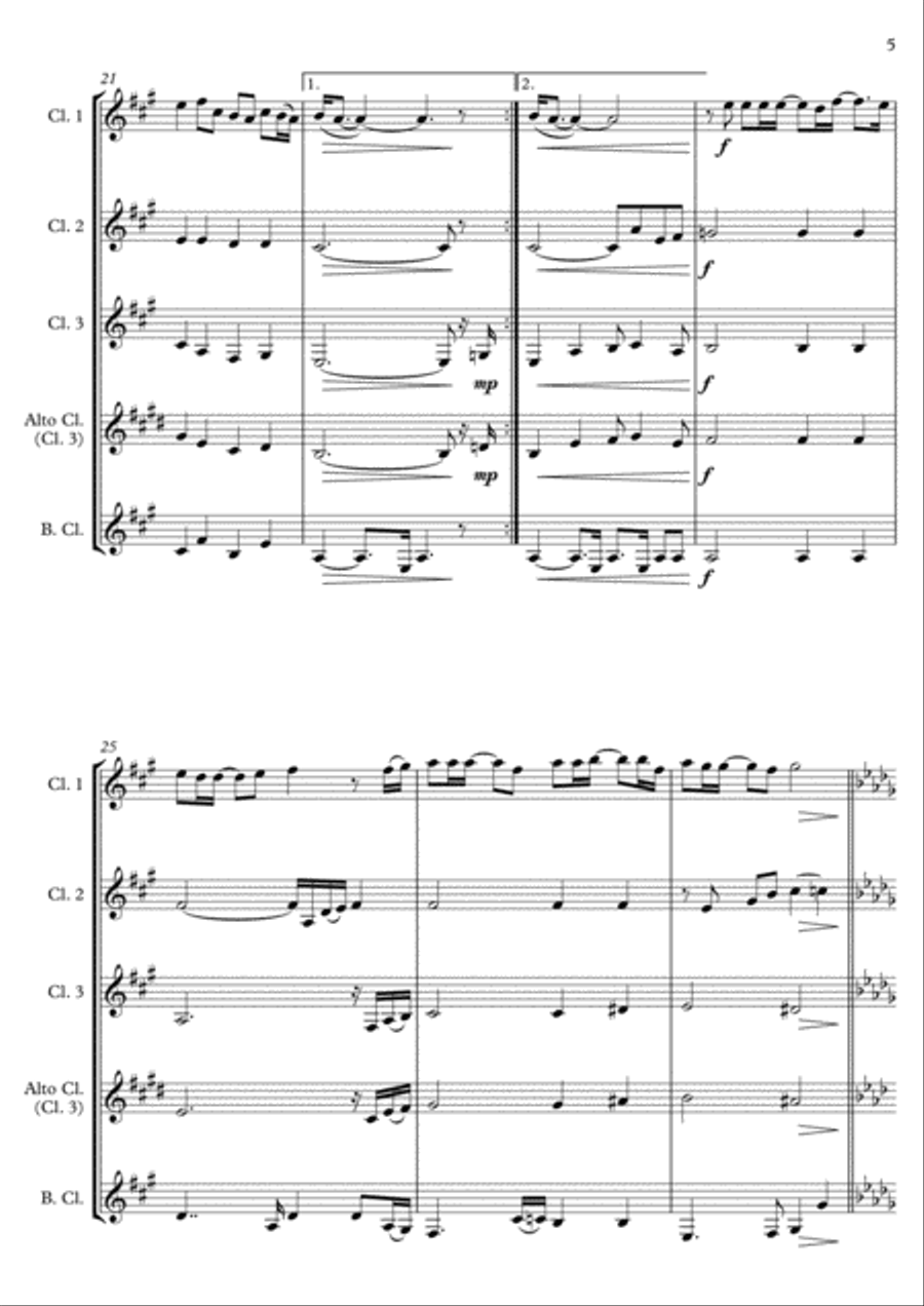 Grown-Up Christmas List Clarinet Quartet scores gallery preview page 5