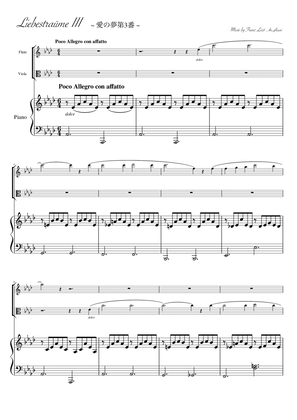 "Liebesträume No. 3" (Asdur) Piano trio / Flute & Viola duet