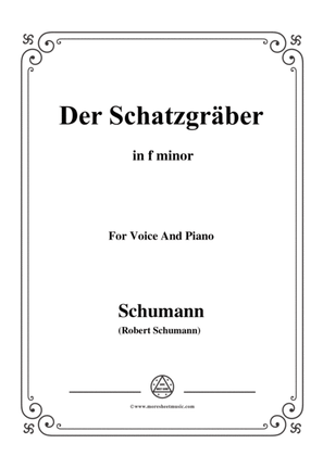 Book cover for Schumann-Der Schatzgräber,in f minor,for Voice and Piano