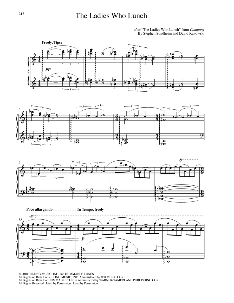 The Ladies Who Lunch The Ladies Who Lunch Piano Solo scores gallery preview page 1