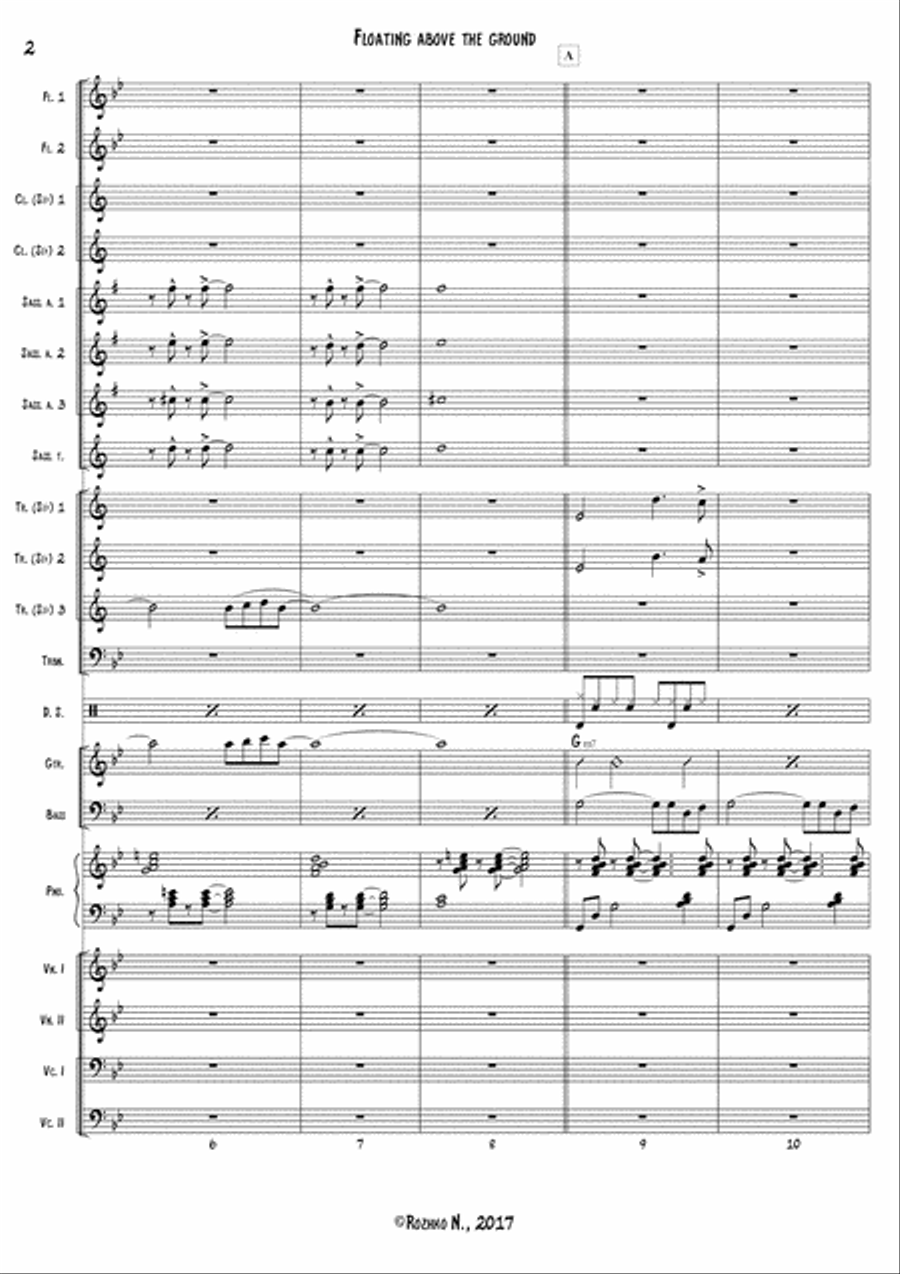 Floating above the Ground (for a Variety Orchestra) Full Orchestra scores gallery preview page 3