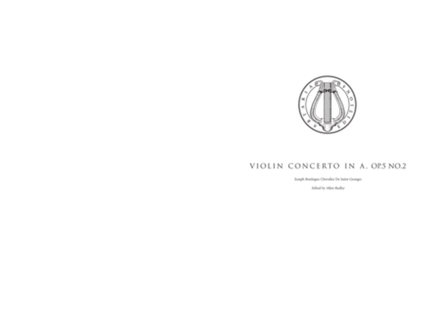Violin Concerto in A major, Op. 5, No. 2 - Study Edition