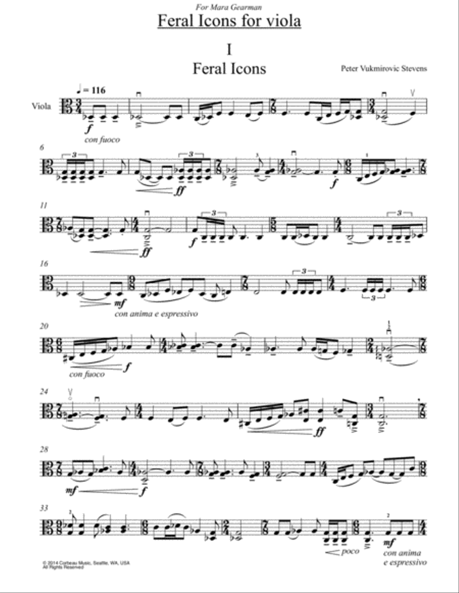 Feral Icons Viola Solo scores gallery preview page 1