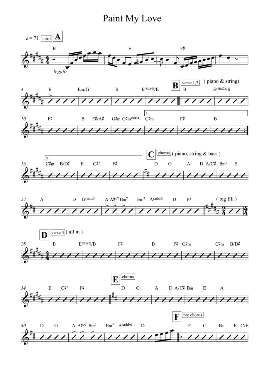 Paint My Love Paint My Love Piano scores gallery preview page 1