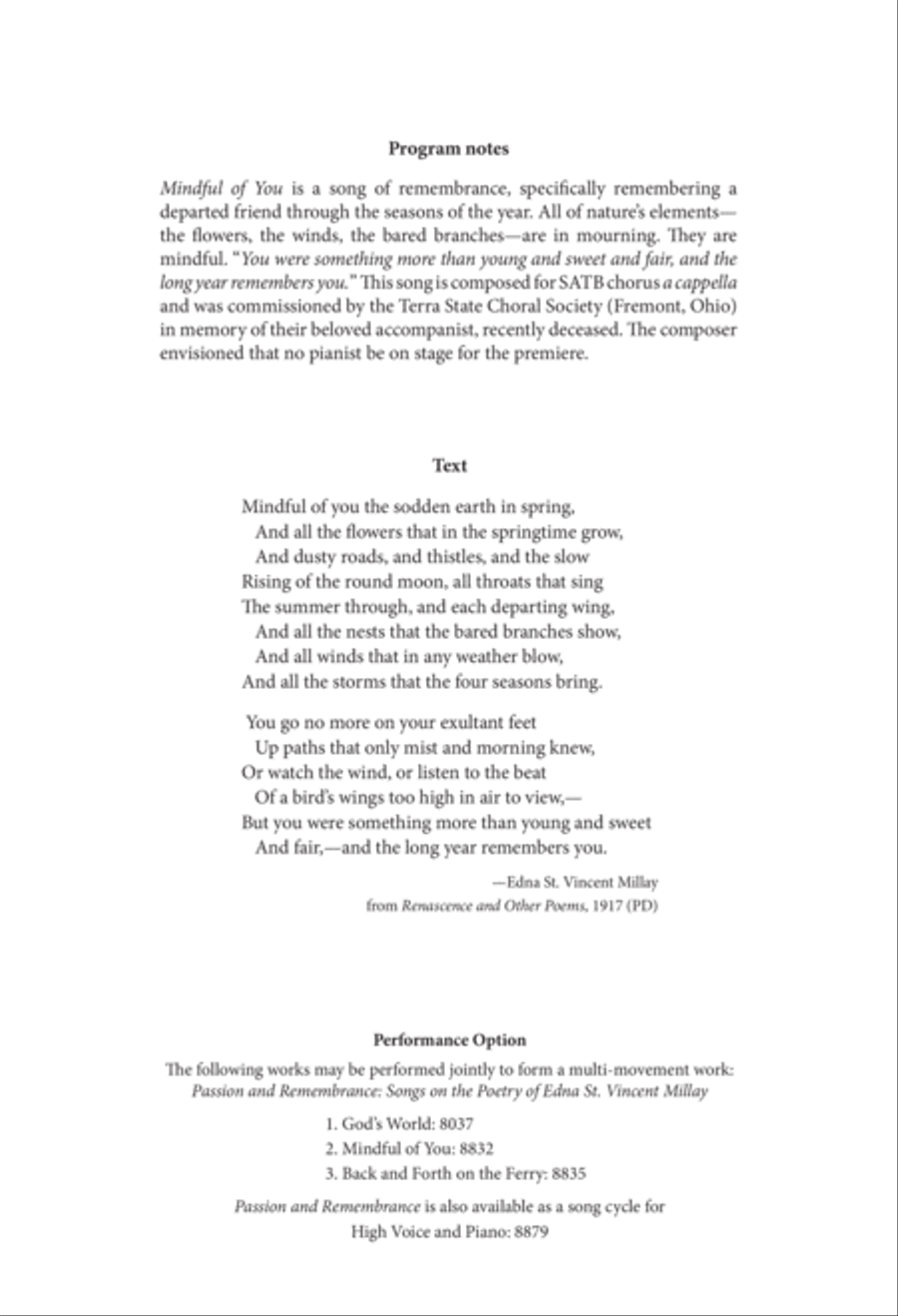 Mindful of You Mindful of You Divisi scores gallery preview page 1