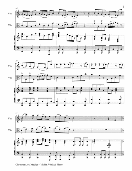 CHRISTMAS JOY MEDLEY (Trio – Violin, Viola & Piano with Parts) image number null