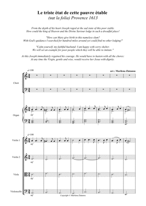 LE TRISTE ETAT, based on LA FOLIA, for SATB c.,strings and organ