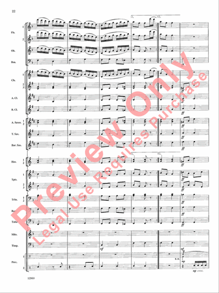 Sailing Songs Concert Band scores gallery preview page 23