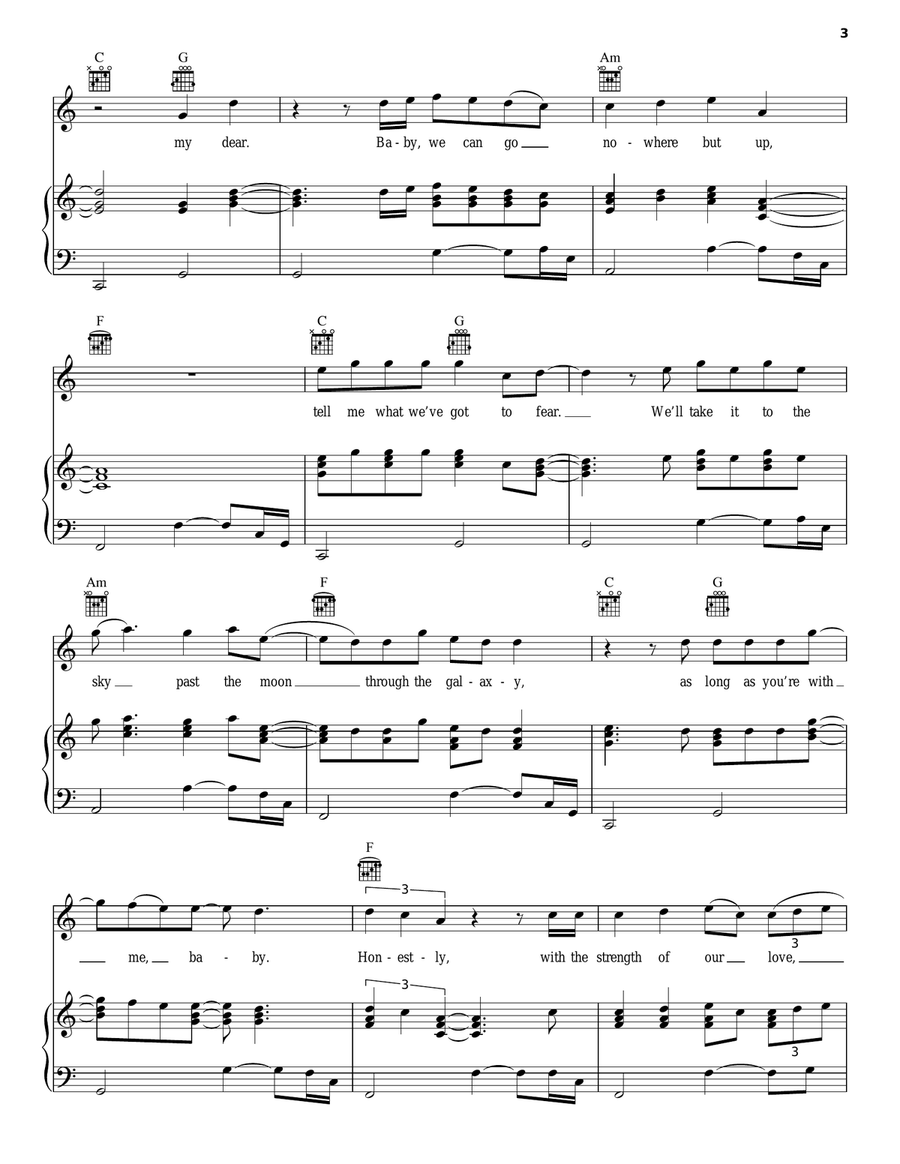 Up Piano, Vocal, Guitar scores gallery preview page 3