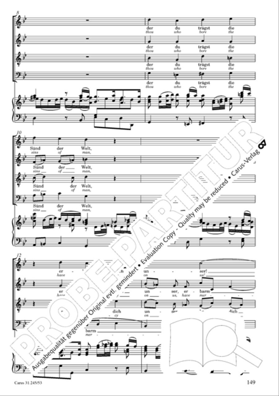 St. John Passion (Johannes-Passion) 4-Part scores gallery preview page 150