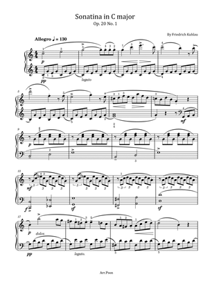 Kuhlau - Sonatina in C major - Op.20, No.1 - Original With Fingered