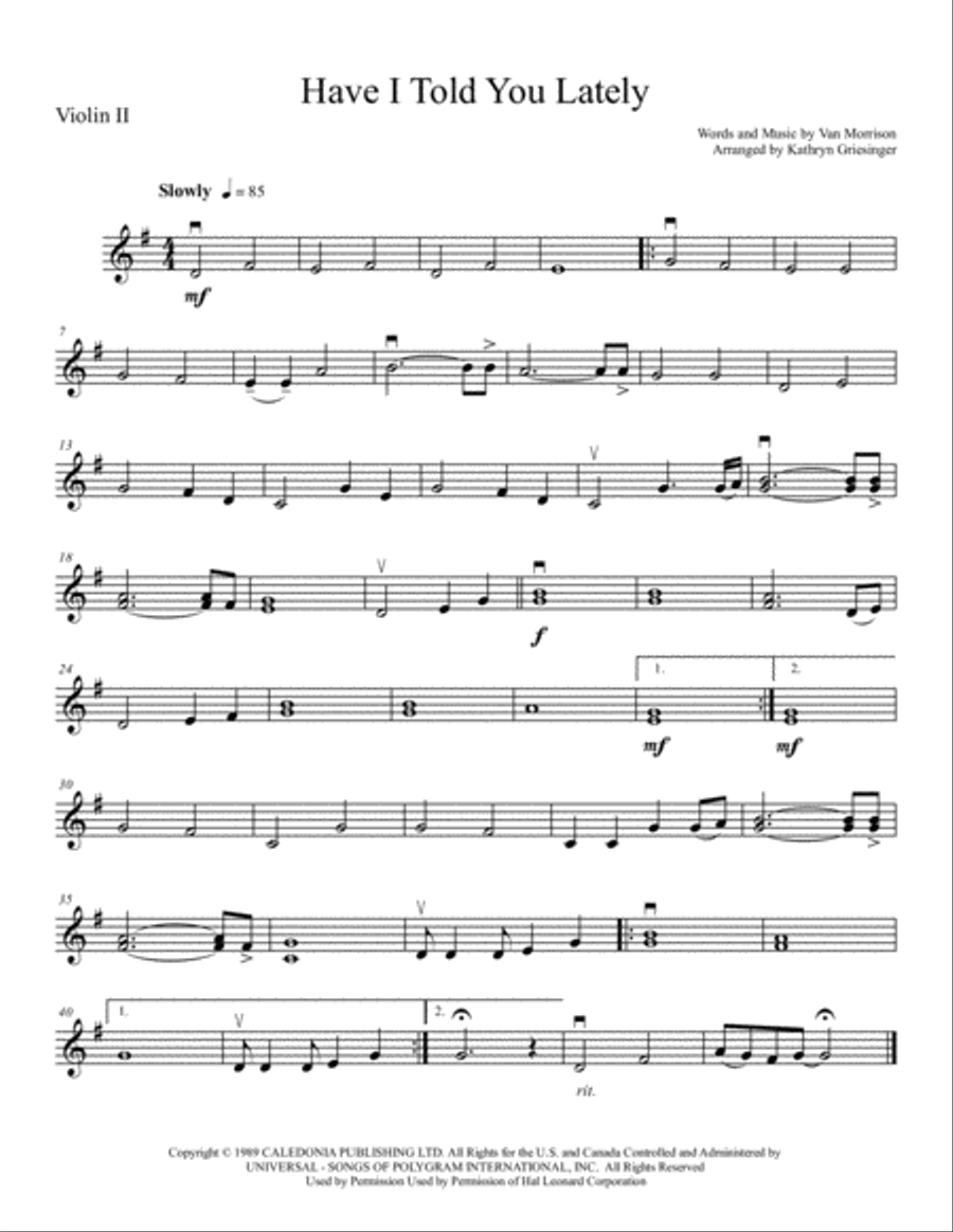 Have I Told You Lately String Quartet scores gallery preview page 3