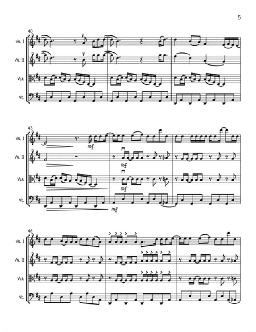 Texas Hold 'em String Quartet scores gallery preview page 5