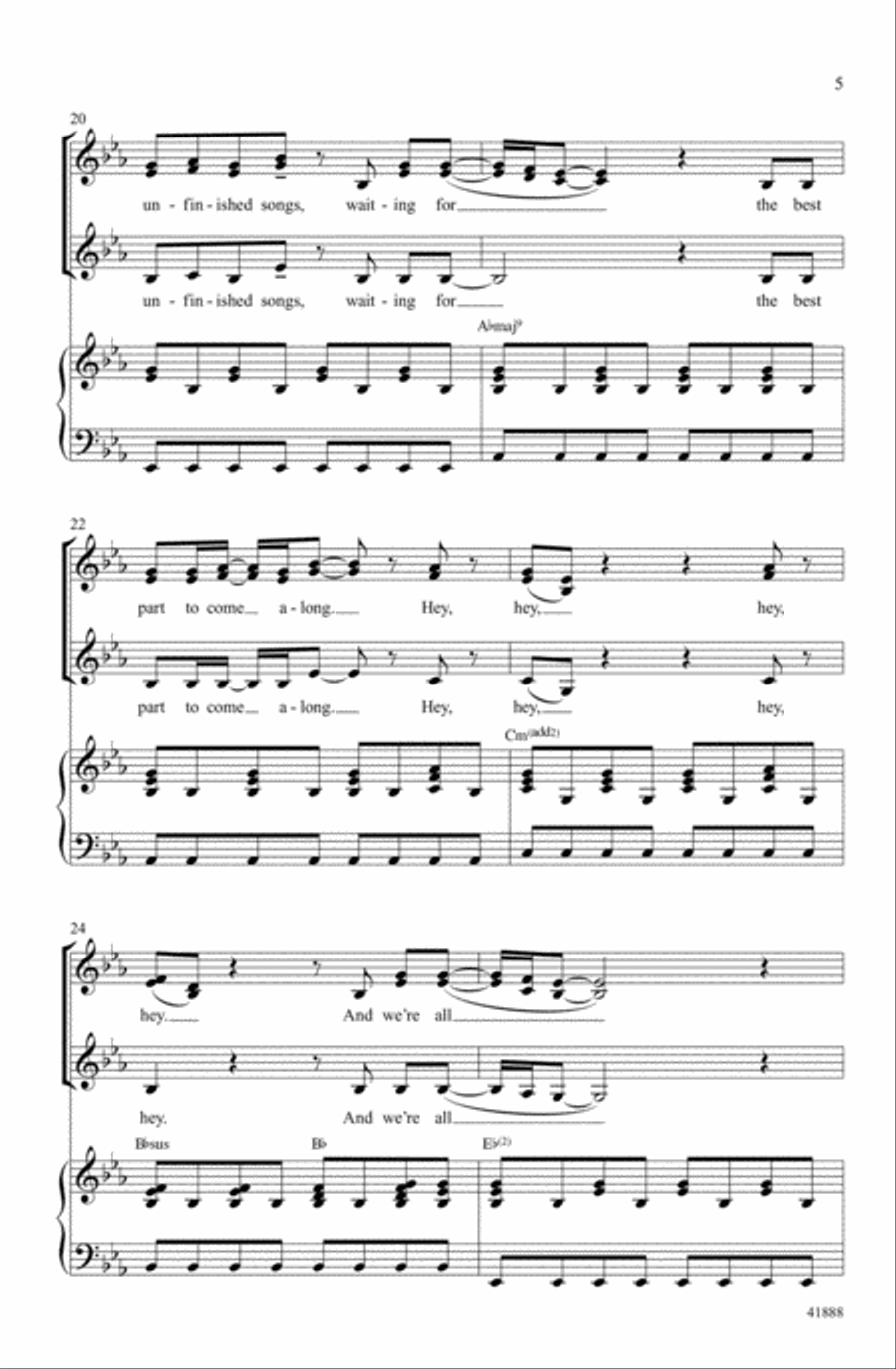 Unfinished Songs Unfinished Songs Choir scores gallery preview page 4
