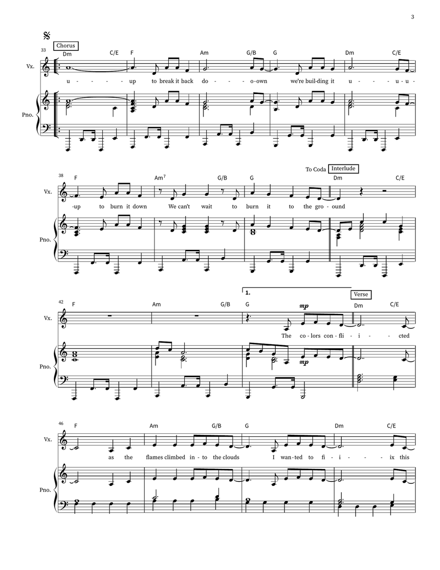Burn It Down Voice scores gallery preview page 3