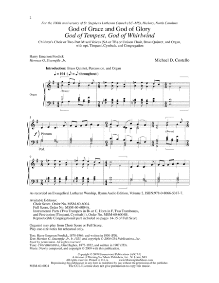 God of Grace and God of Glory God of Tempest, God of Whirlwind (Choral Score) image number null
