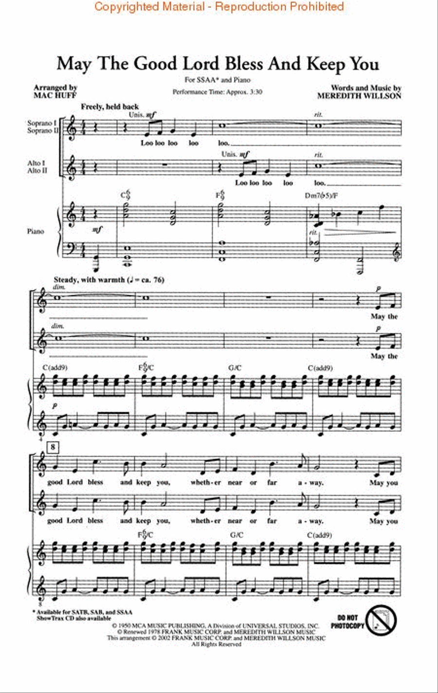 May the Good Lord Bless and Keep You SSAA scores gallery preview page 2