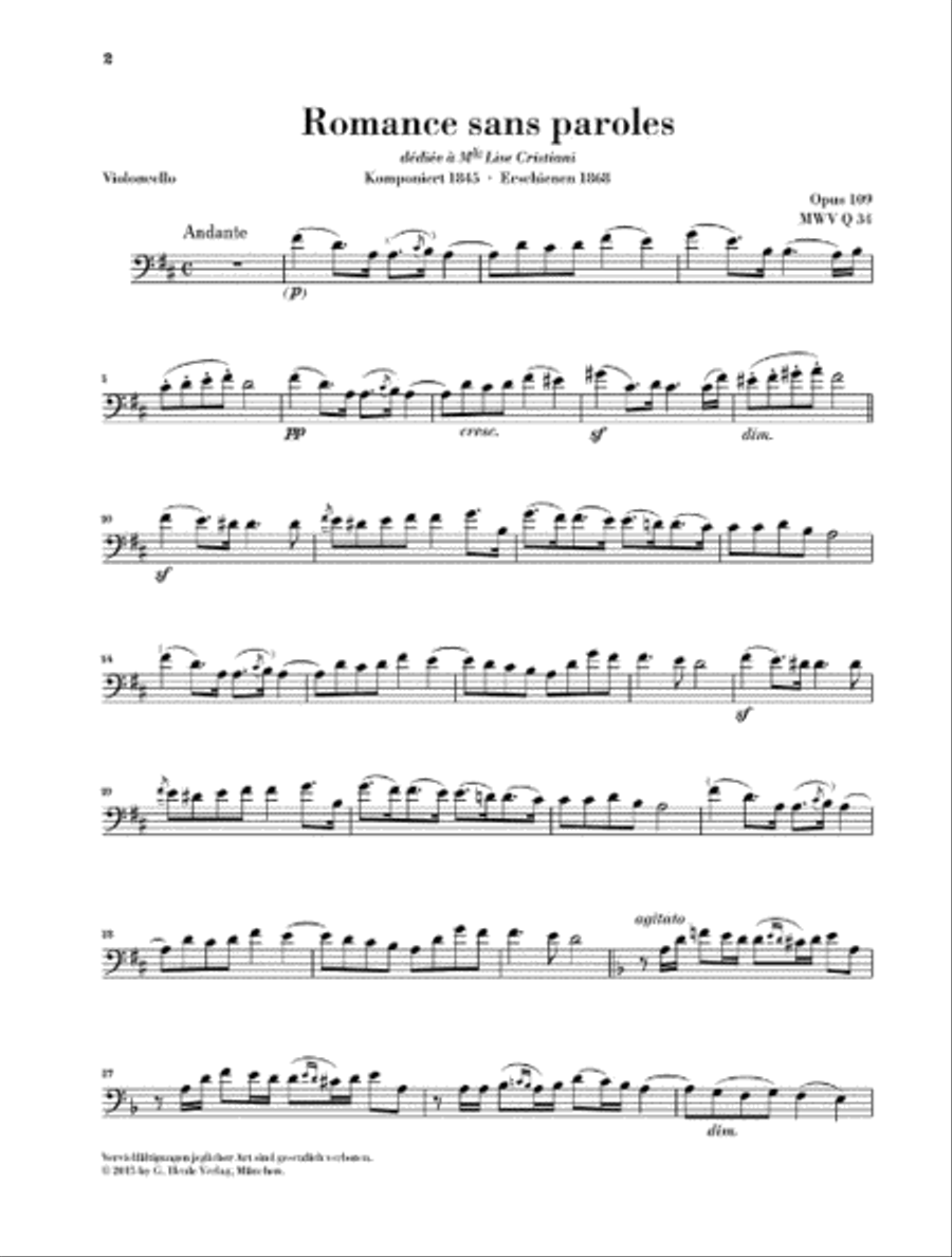 Romances sans paroles, Op. 109 Piano Accompaniment scores gallery preview page 4