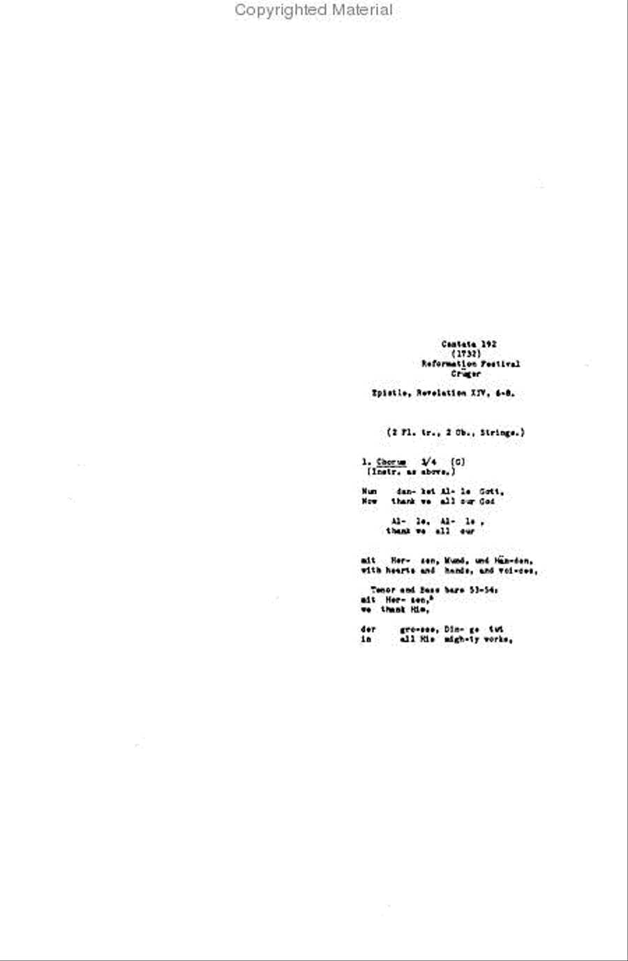 Cantata No. 192 -- Nun danket alle Gott 4-Part scores gallery preview page 4