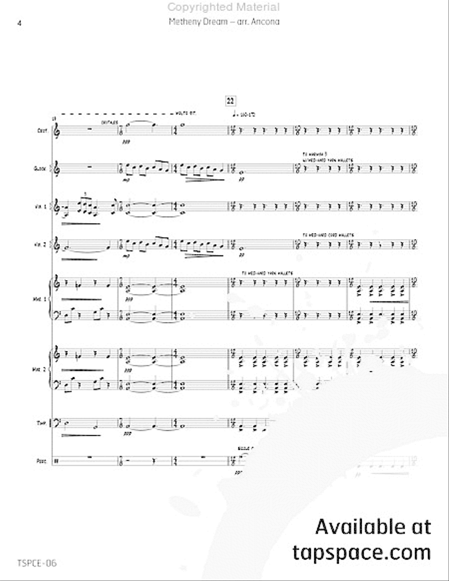Metheny Dream Metheny Dream Percussion Ensemble scores gallery preview page 7