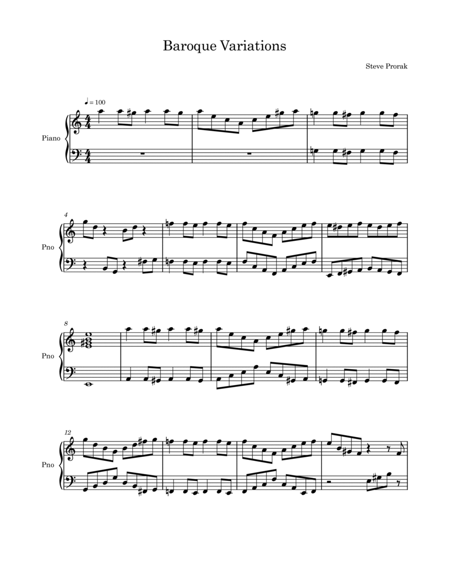 Baroque Variations Harpsichord scores gallery preview page 1