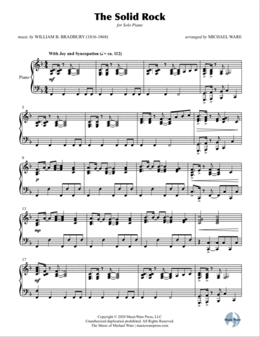 The Solid Rock (solo piano) Piano Solo scores gallery preview page 2