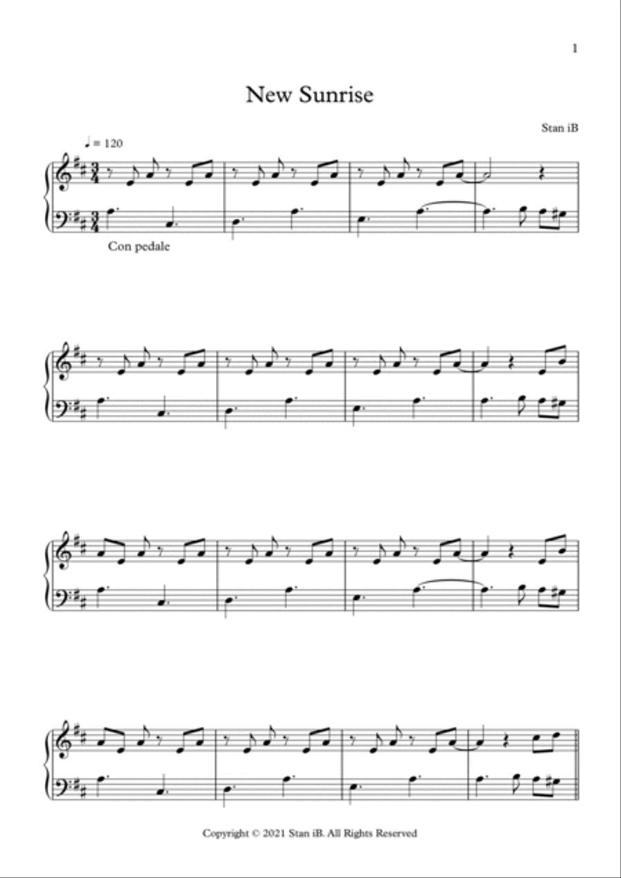 New Sunrise New Sunrise Piano Solo scores gallery preview page 2