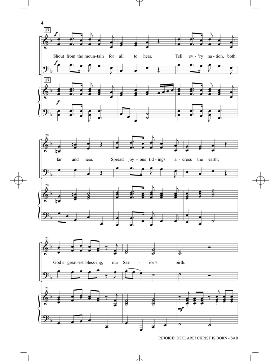 Rejoice! Declare! Christ Is Born 3-Part scores gallery preview page 3