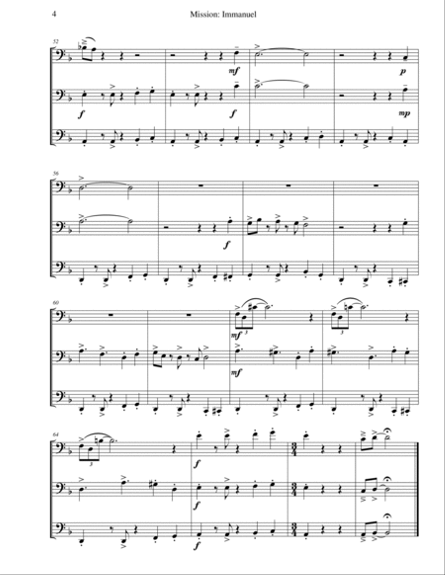 Mission: Impossible Theme Brass Trio scores gallery preview page 4