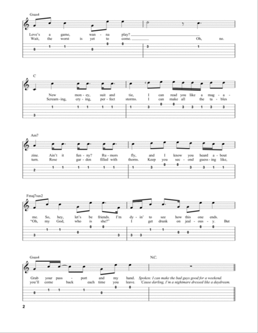 Blank Space Acoustic Guitar scores gallery preview page 2