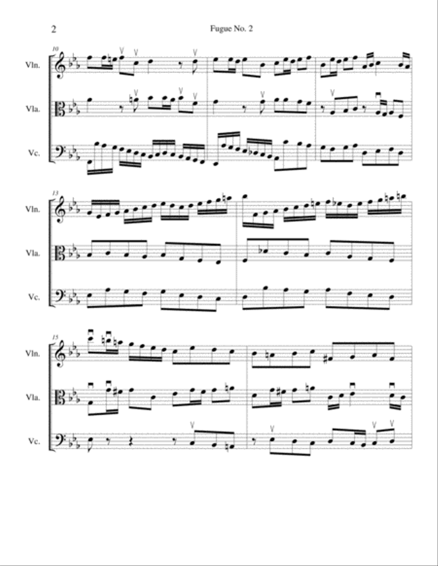 Fugue No. 2 String Trio scores gallery preview page 2