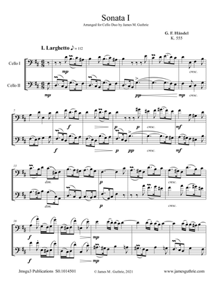 Book cover for Handel: Six Sonatas Complete for Cello Duo