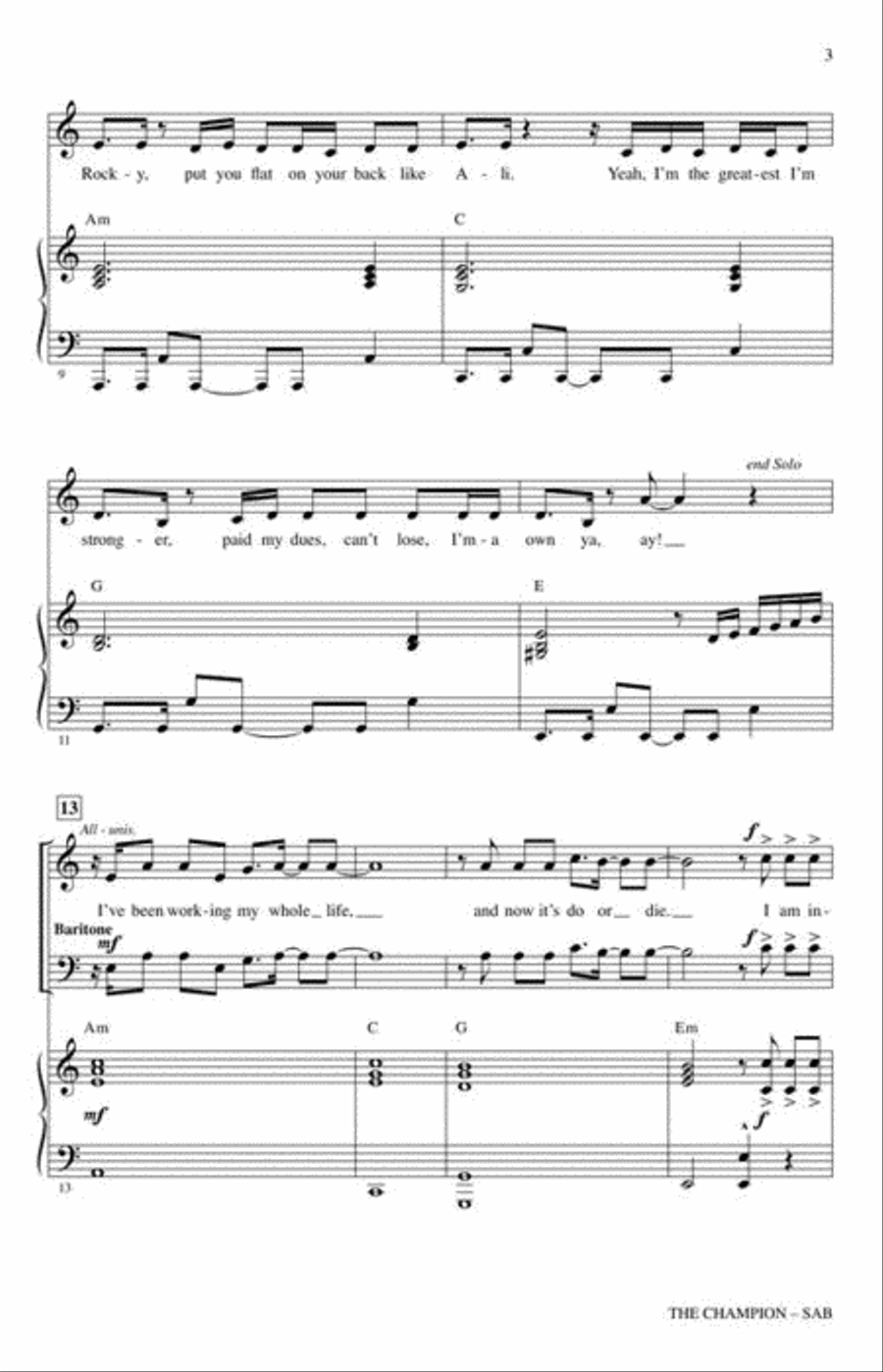 <br>Sheet music extract